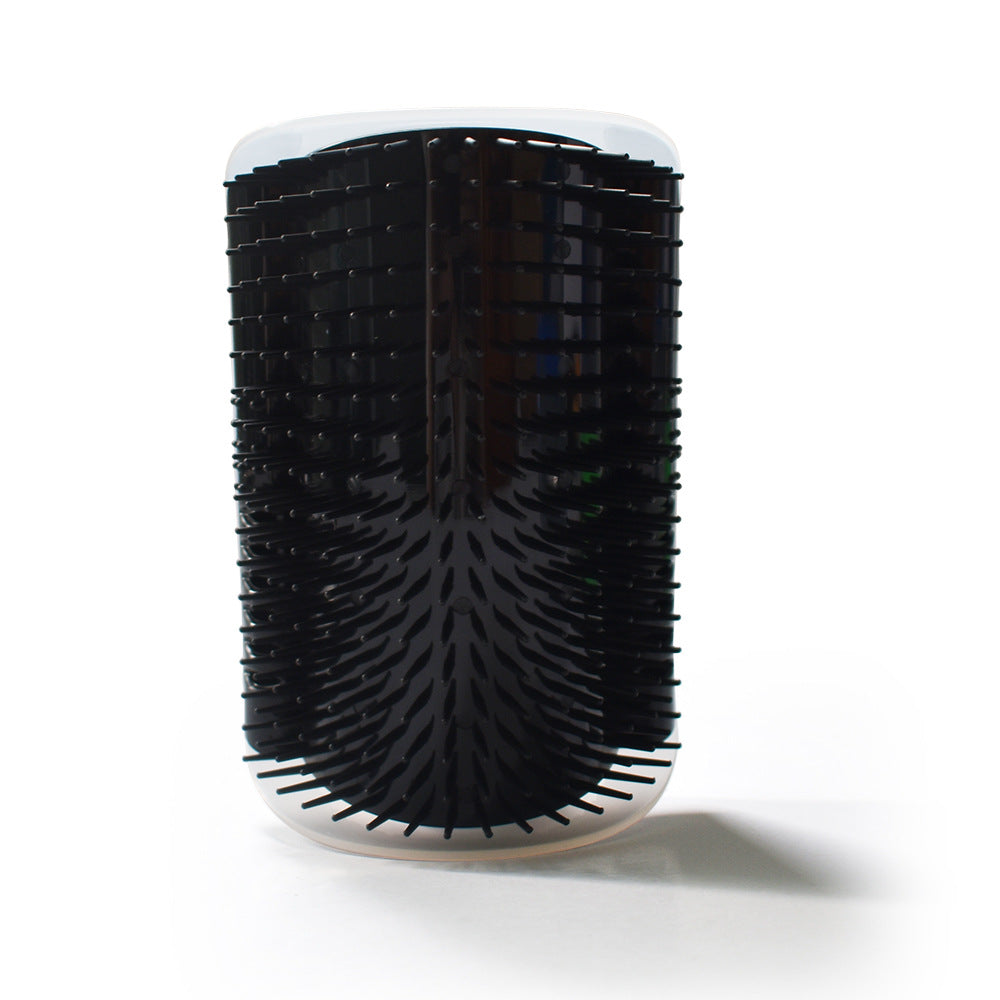 KFX-8591805 Cat Massage Rubbing Brush with Catnip – Durable Plastic Hair Comb for Wall Corner Use