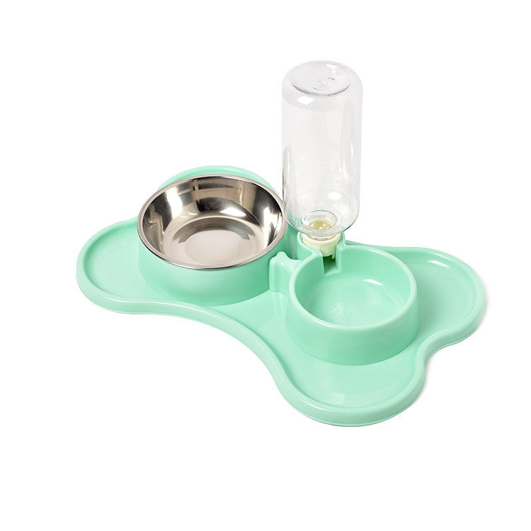 KFX-8592189 Automatic Dog Water Dispenser with Double Bowls - Plastic Pet Food and Water Station, 36x23x20.5cm
