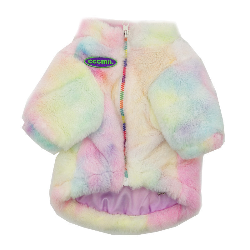 KFX-8592573 Thick Fur Dog Coat for Autumn and Winter - Casual Two-Legged Pet Suit