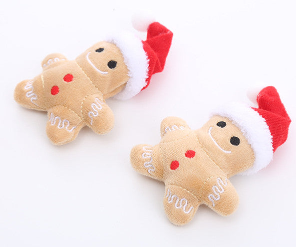 KFX-8594621 Gingerbread Man Cat Toy with Christmas Hat, Plush Mint & PP Cotton Material