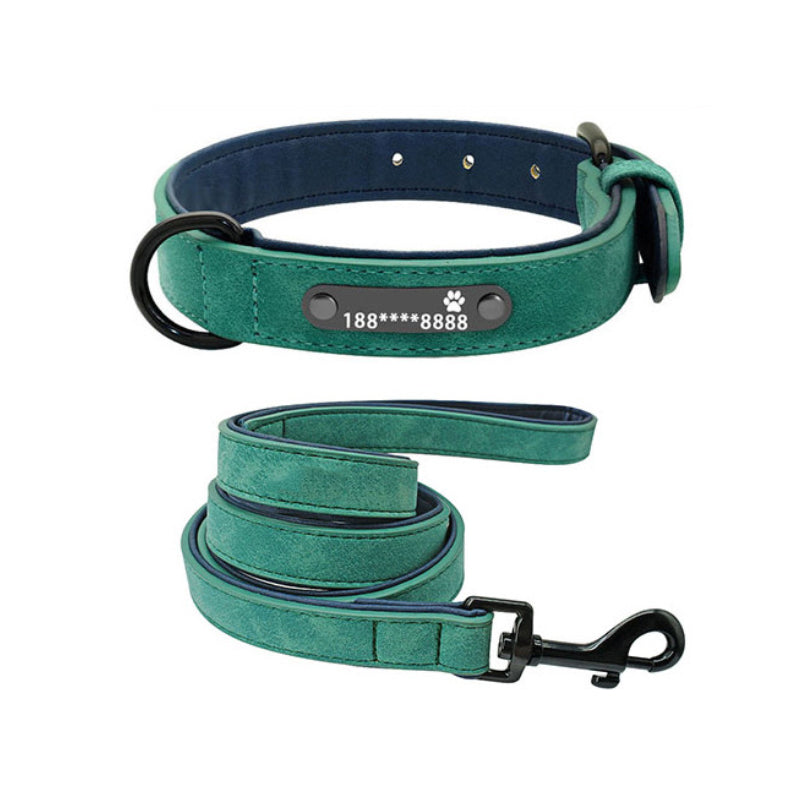 KFX-8597821 Customizable Microfiber Leather and Genuine Leather Dog Collars for Medium to Large Dogs