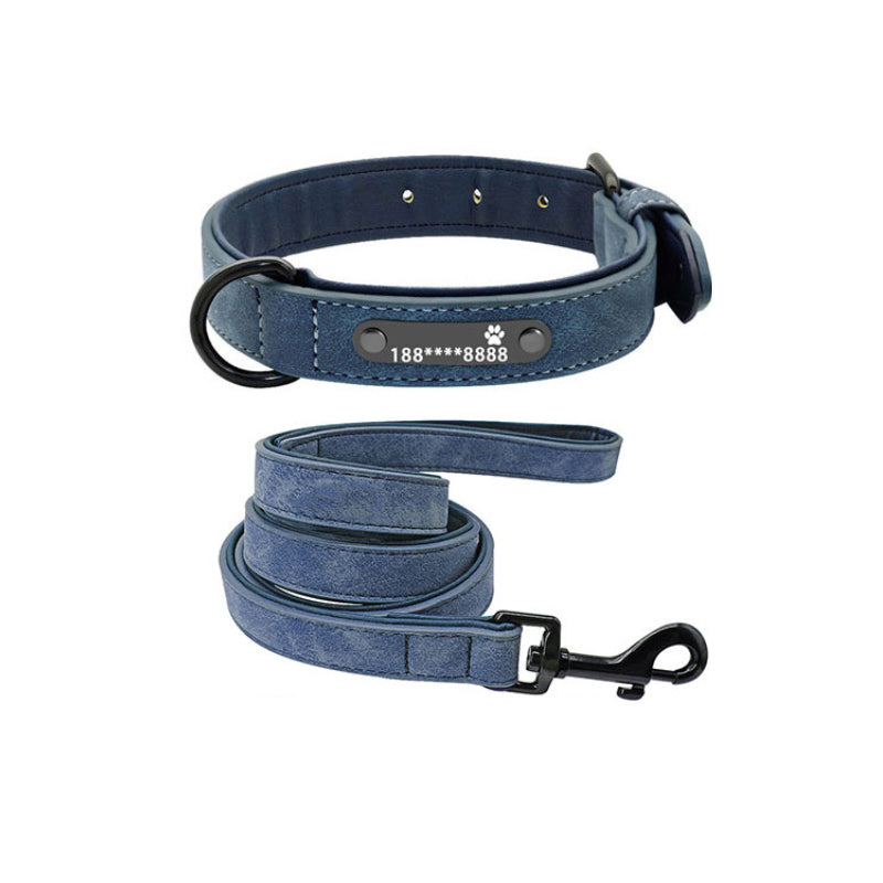 KFX-8597821 Customizable Microfiber Leather and Genuine Leather Dog Collars for Medium to Large Dogs