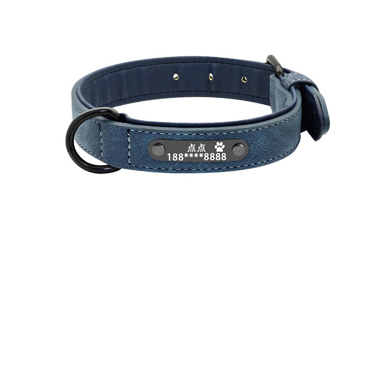 KFX-8597821 Customizable Microfiber Leather and Genuine Leather Dog Collars for Medium to Large Dogs