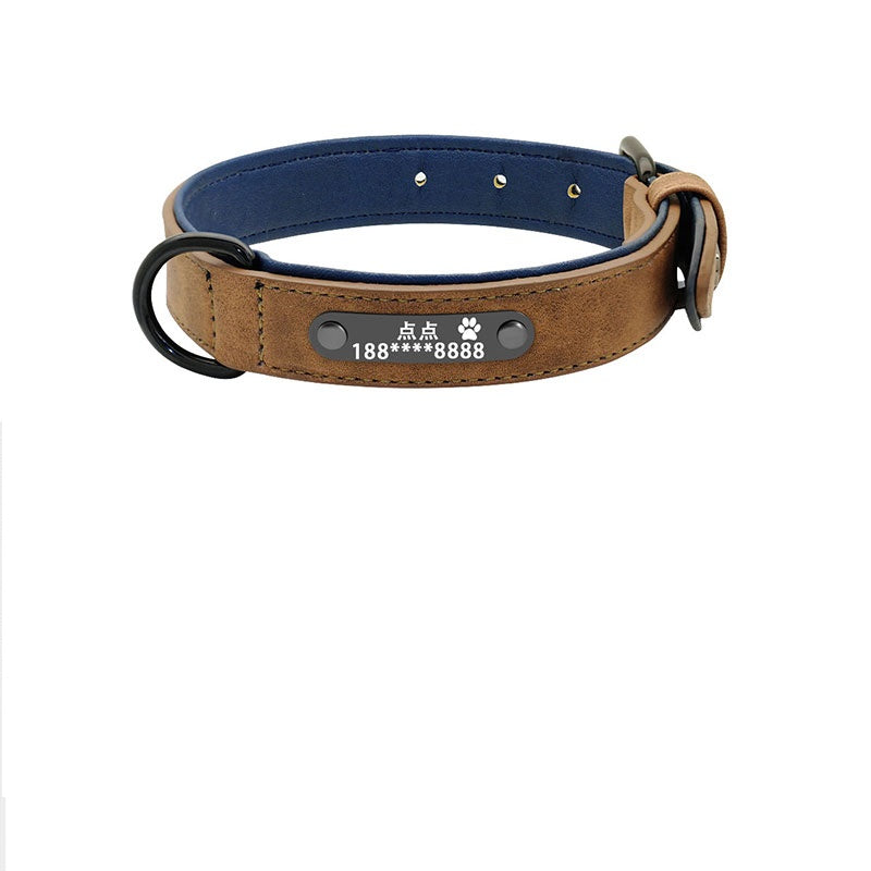 KFX-8597821 Customizable Microfiber Leather and Genuine Leather Dog Collars for Medium to Large Dogs