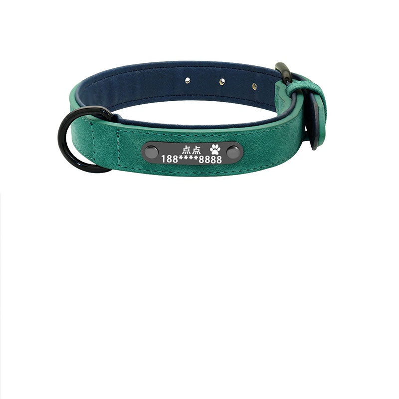KFX-8597821 Customizable Microfiber Leather and Genuine Leather Dog Collars for Medium to Large Dogs