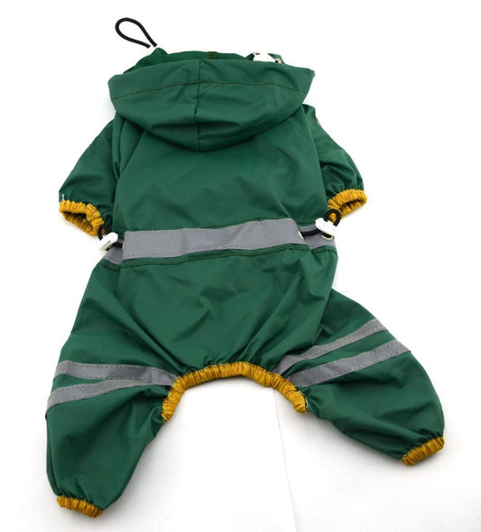 KFX-8600125 Waterproof Dog and Cat Raincoat with Reflective Hoodie, Sizes XS-XXL, Lightweight and Easily Portable
