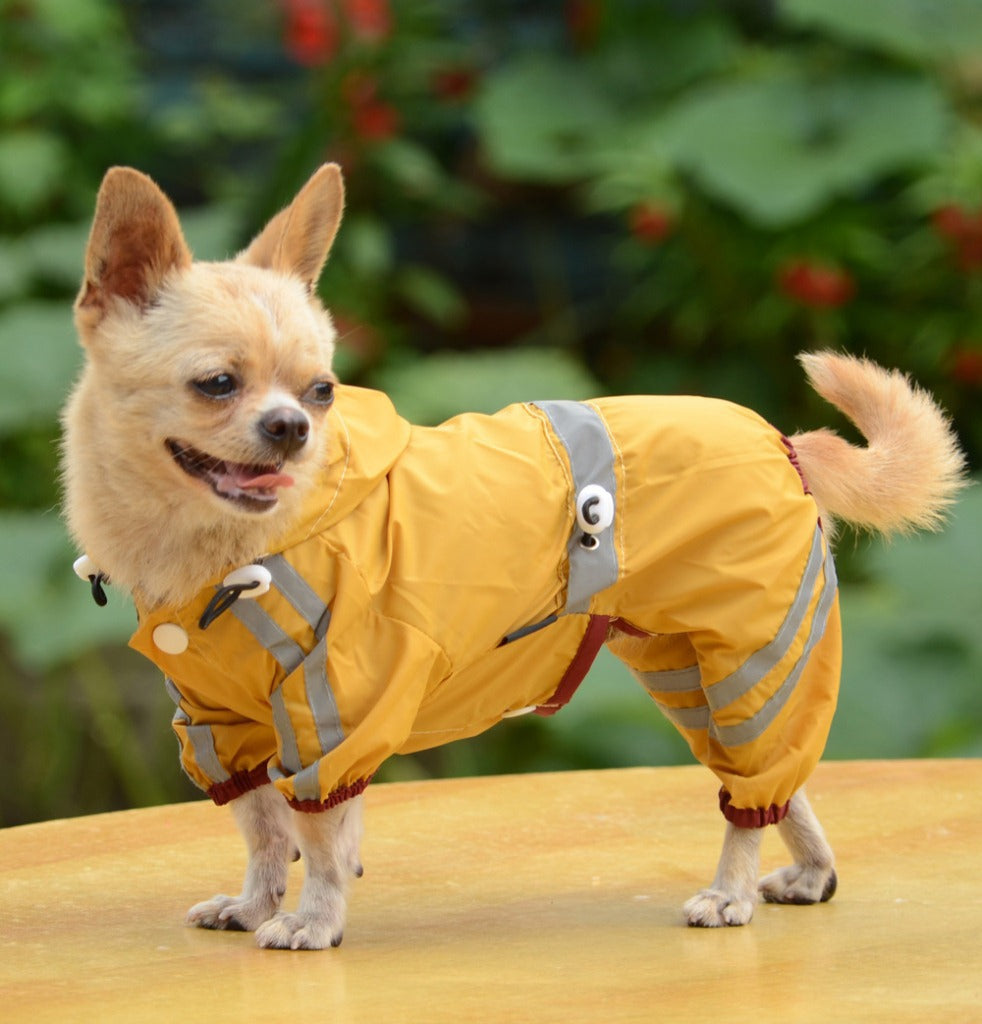 KFX-8600125 Waterproof Dog and Cat Raincoat with Reflective Hoodie, Sizes XS-XXL, Lightweight and Easily Portable