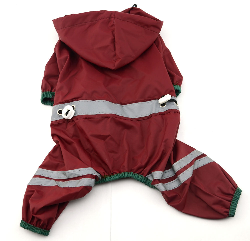 KFX-8600125 Waterproof Dog and Cat Raincoat with Reflective Hoodie, Sizes XS-XXL, Lightweight and Easily Portable