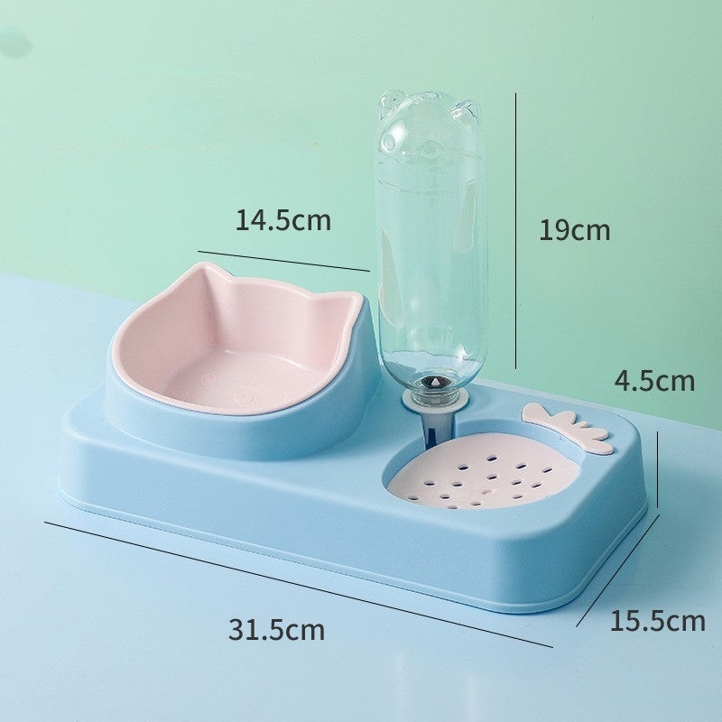 KFX-8601917 Anti-Spill Automatic Pet Water Food Bowl for Dogs and Cats, Multiple Color Options