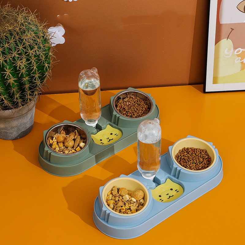 KFX-8601917 Anti-Spill Automatic Pet Water Food Bowl for Dogs and Cats, Multiple Color Options
