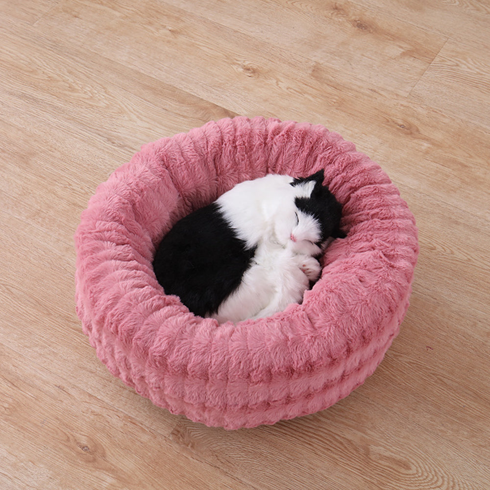 KFX-8605757 Cozy Round Plush Pet Nest for Cats – Soft, Warm & Comfortable Sleeping Space