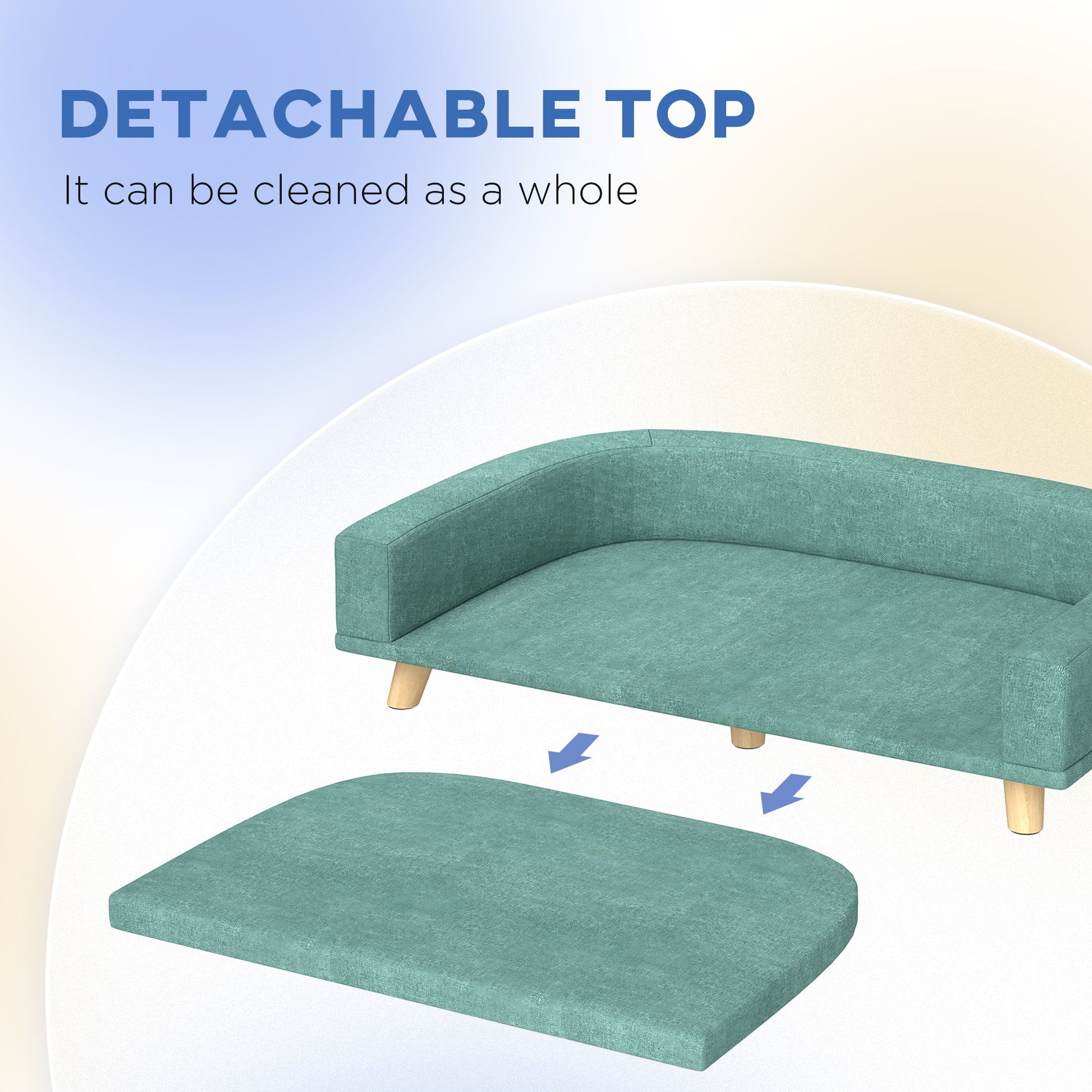 KFX-8606141 Elevated Dog Sofa Bed with Washable Cushion for Large Breeds