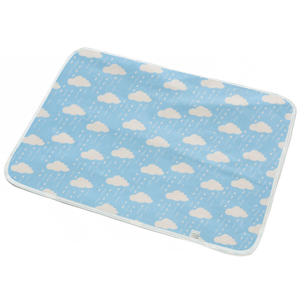 KFX-8609341 Washable Leak-Proof Menstrual Mattress for Baby Girls – 50x70cm with Cartoon Whale, Raindrop, and Cloud Design