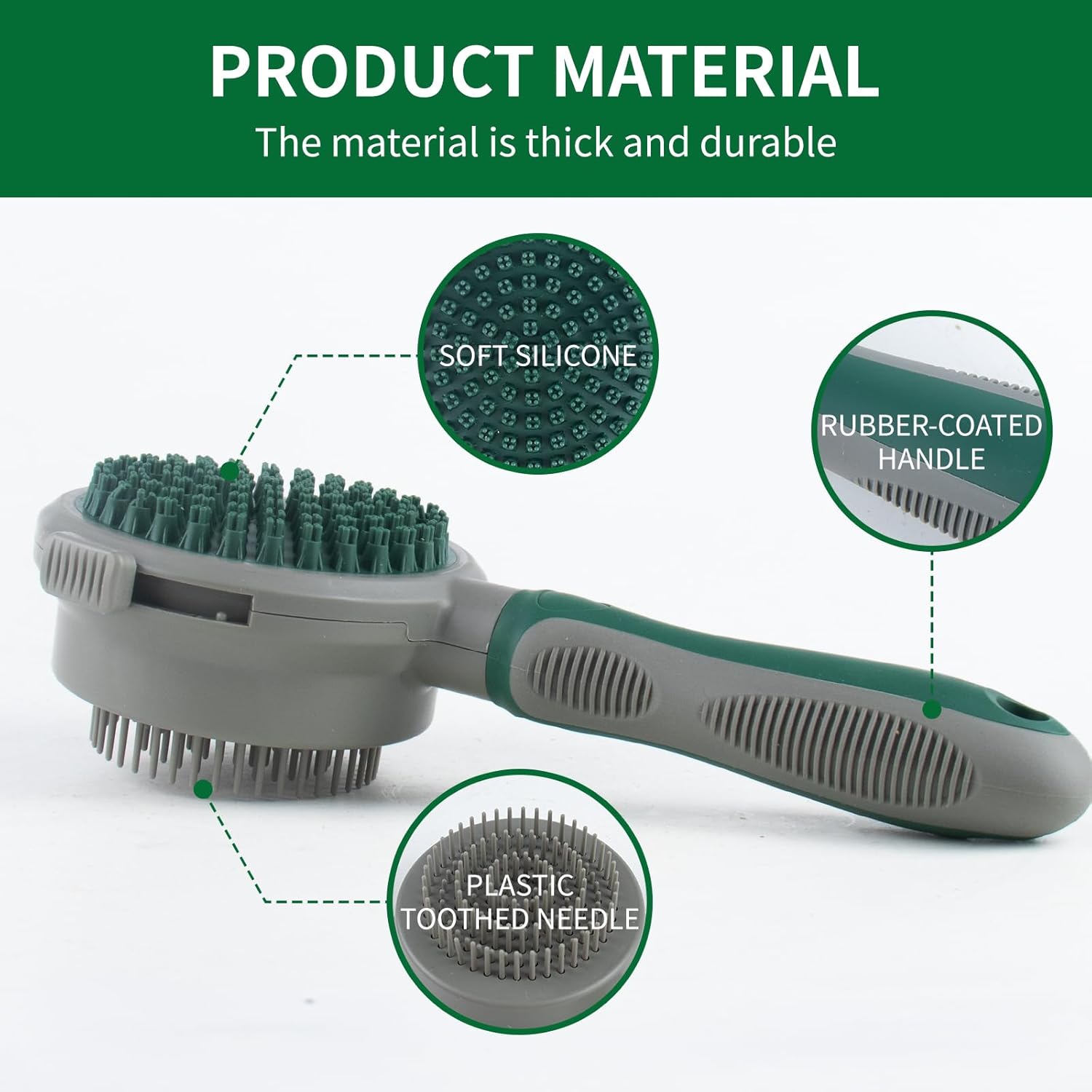 KFX-8610749 2in1 Cat and Dog Grooming Brush with Soft Rubber Pins for Bathing, Shedding, and Massaging Long-Haired Pets