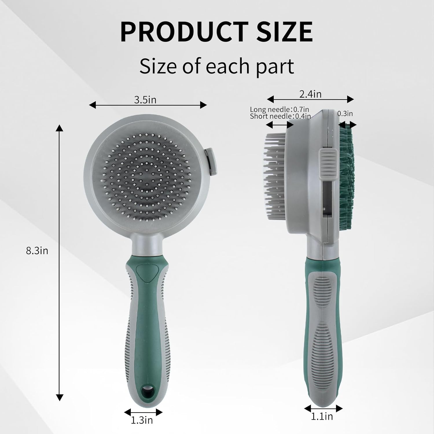 KFX-8610749 2in1 Cat and Dog Grooming Brush with Soft Rubber Pins for Bathing, Shedding, and Massaging Long-Haired Pets