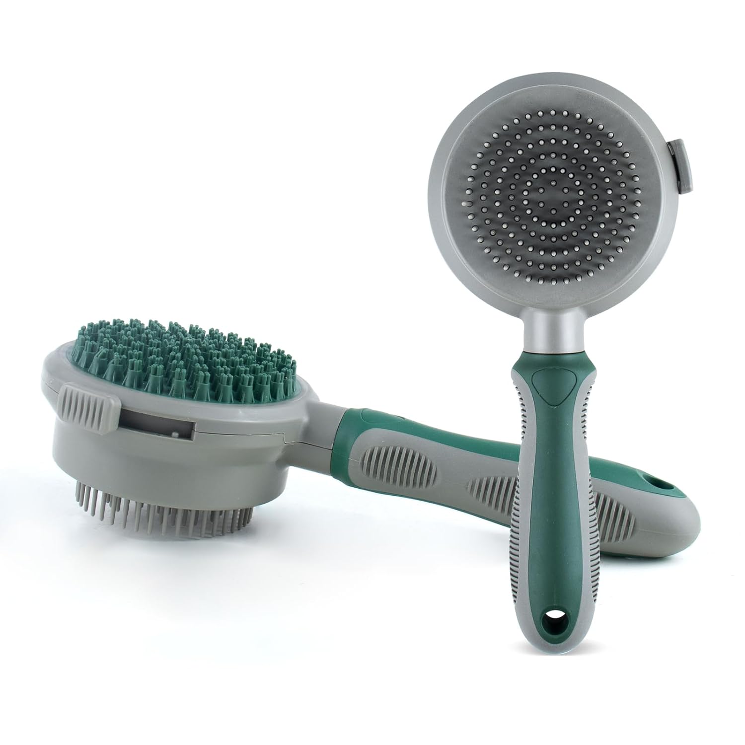 KFX-8610749 2in1 Cat and Dog Grooming Brush with Soft Rubber Pins for Bathing, Shedding, and Massaging Long-Haired Pets