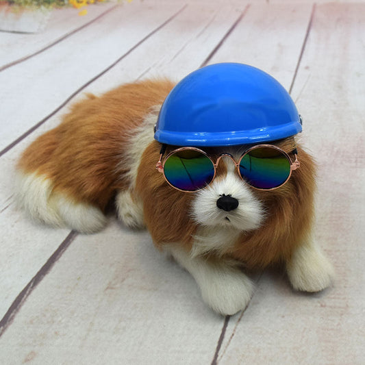 KFX-8612029 Dog Motorcycle Helmet - Stylish Plastic Cap for Small Dogs in Multiple Colors