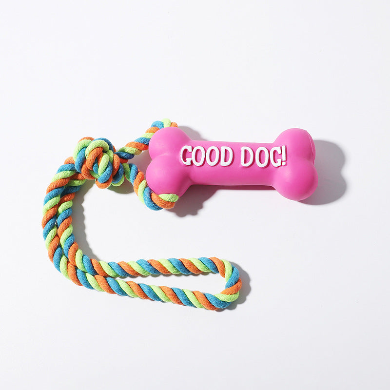KFX-8614077 Durable Bite-Resistant Dog Bone Toy with Vocalization - Available in Multiple Colors