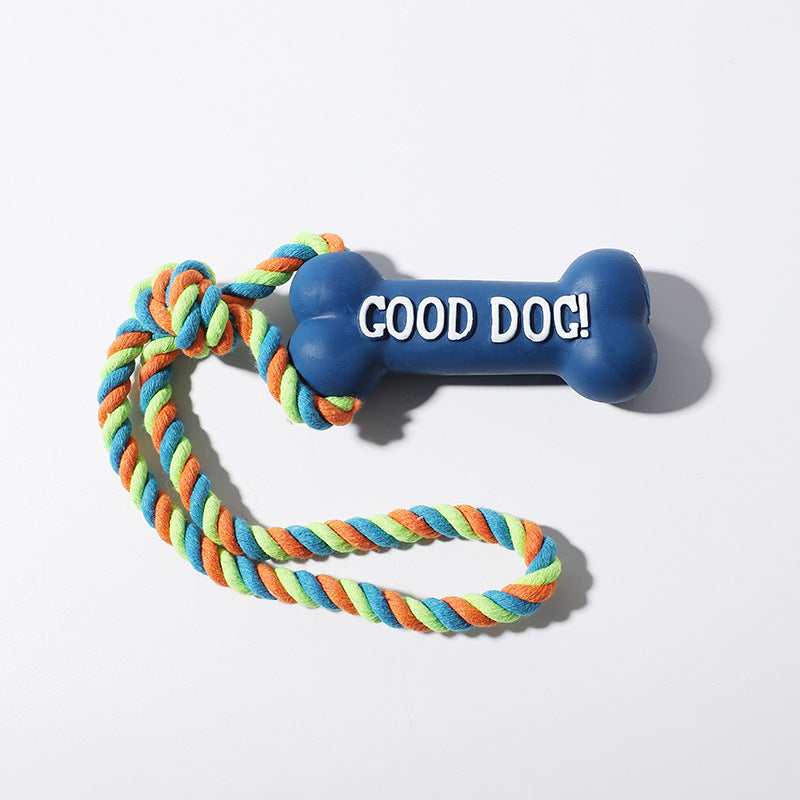 KFX-8614077 Durable Bite-Resistant Dog Bone Toy with Vocalization - Available in Multiple Colors