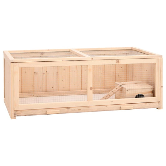 KFX-8614845 Solid Fir Wood Hamster Cage with Wire Mesh Roof – Ideal for Small Pets, Easy to Clean, 104x52x38 cm