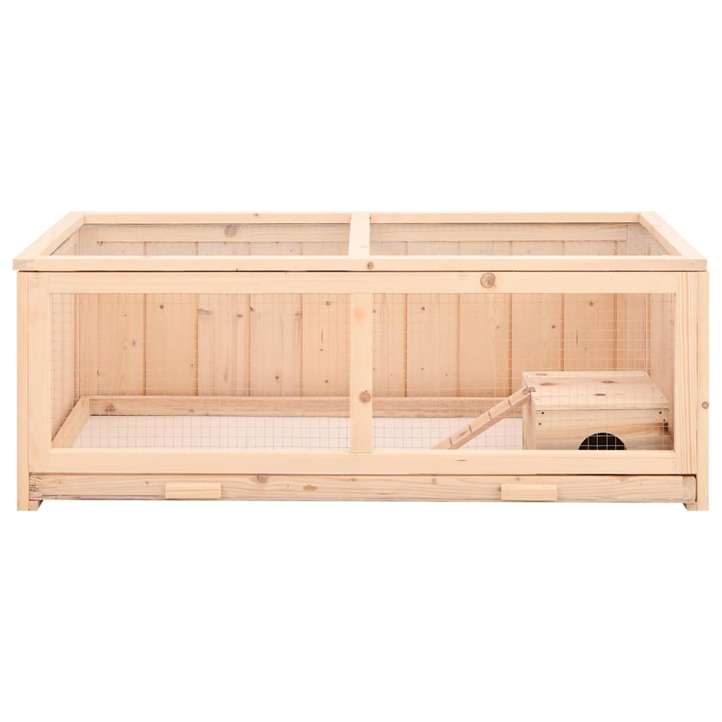 KFX-8614845 Solid Fir Wood Hamster Cage with Wire Mesh Roof – Ideal for Small Pets, Easy to Clean, 104x52x38 cm