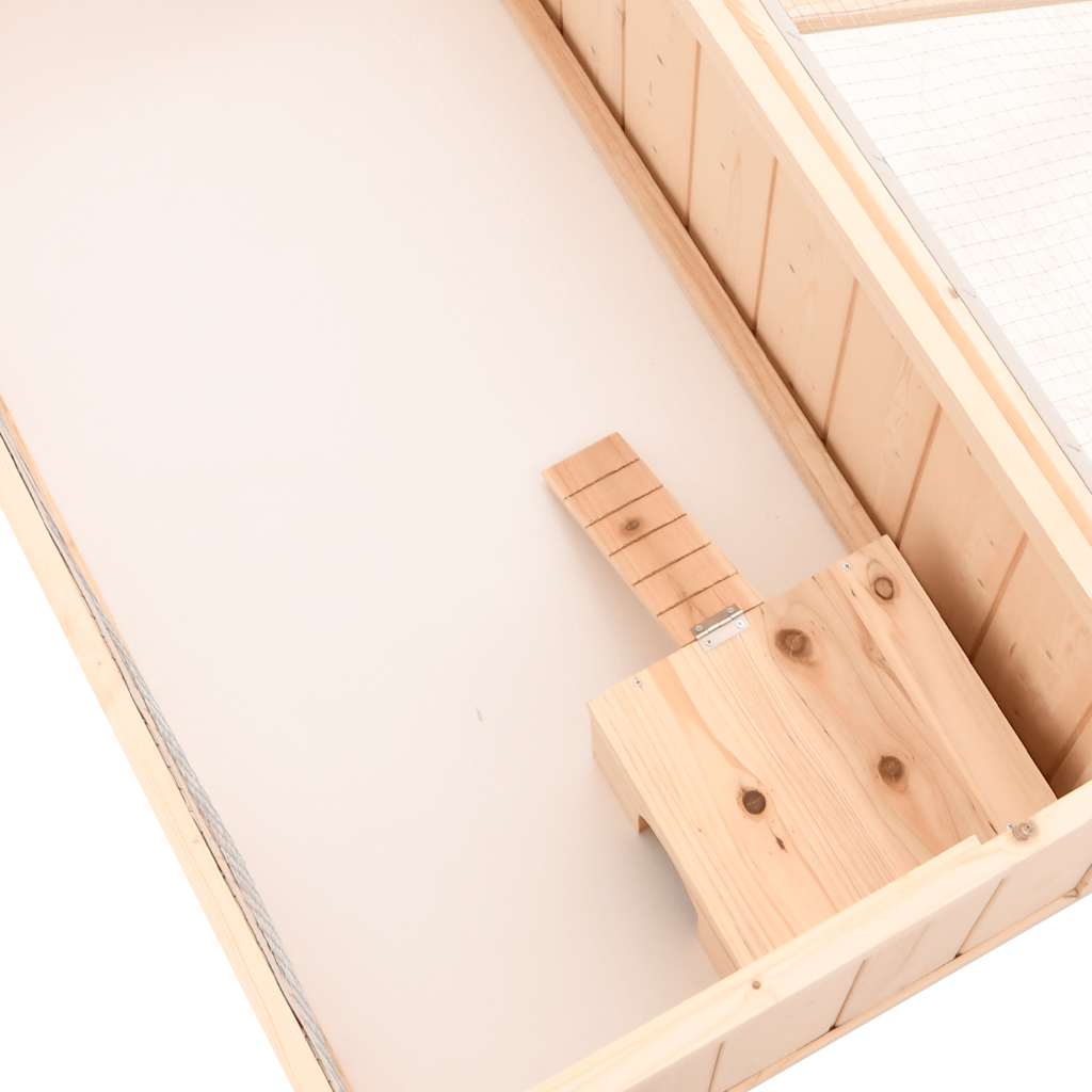KFX-8614845 Solid Fir Wood Hamster Cage with Wire Mesh Roof – Ideal for Small Pets, Easy to Clean, 104x52x38 cm