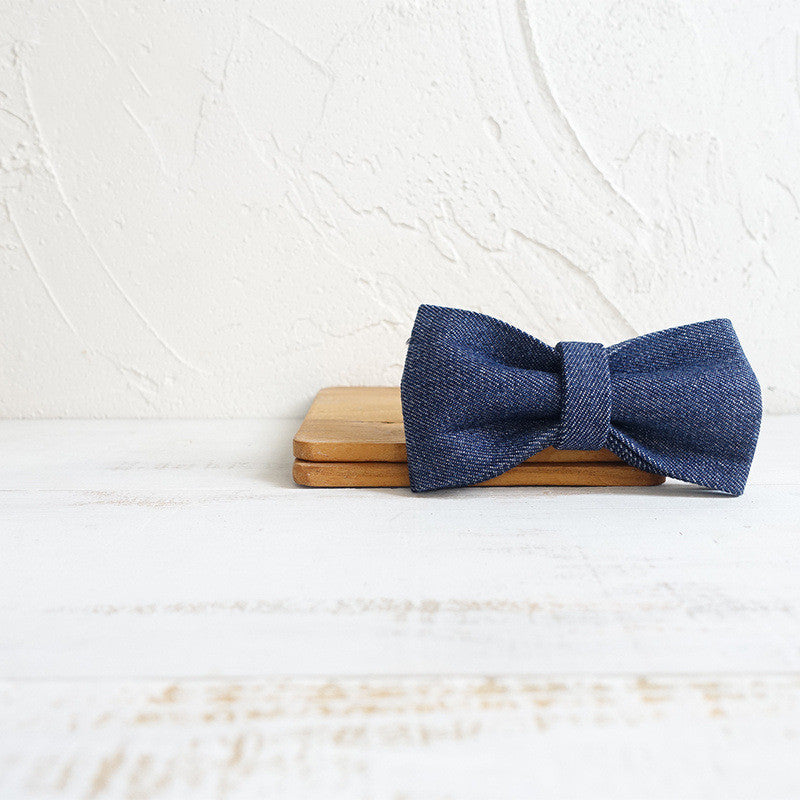 KFX-8615485 Denim Bow Tie for Pets - Adjustable Sizes XS to XL, Polyester Material