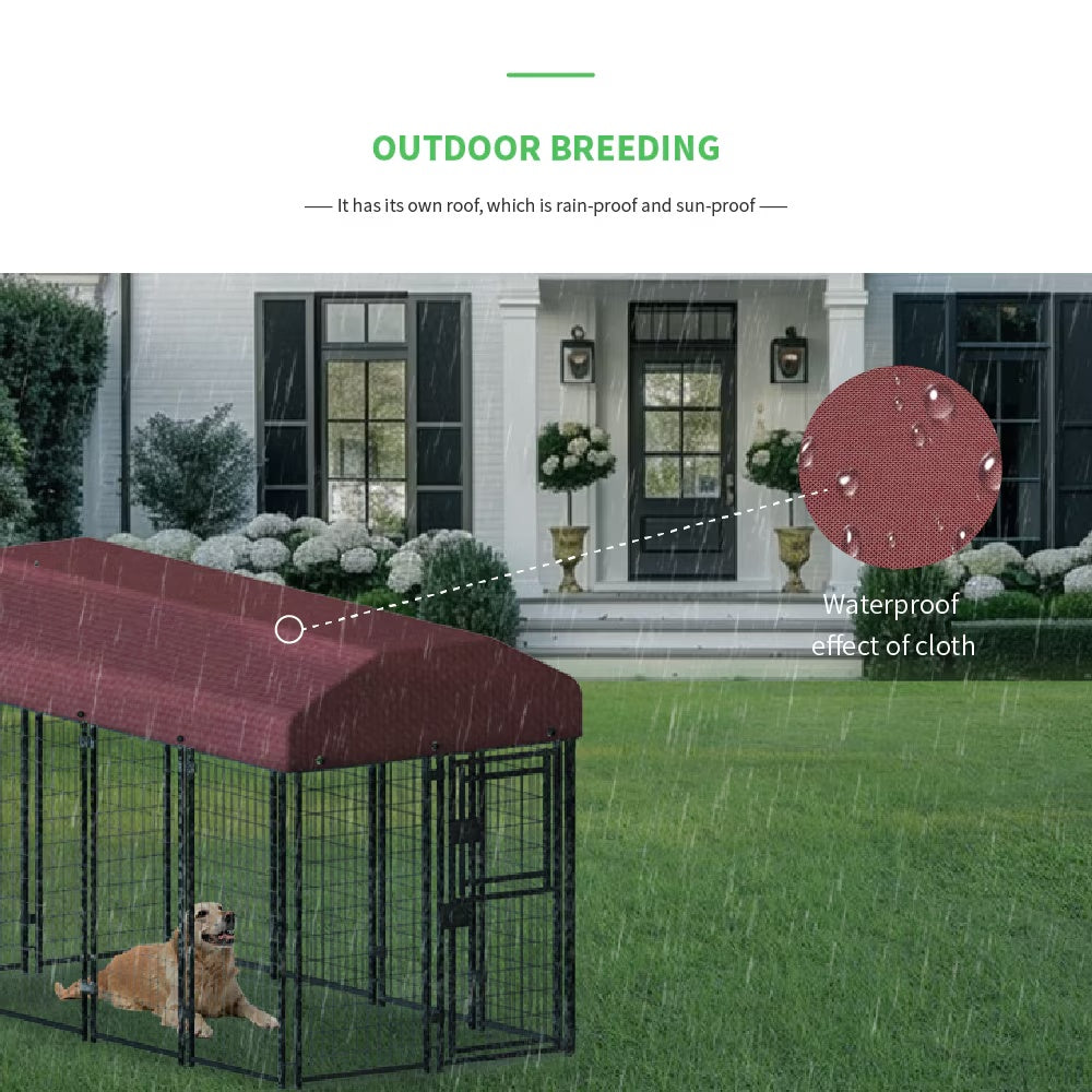 KFX-8616893 Square Tube Wire Running Cage with Single Door – 12 Piece Set, Steel & Oxford Fabric, 98"x50"x60"