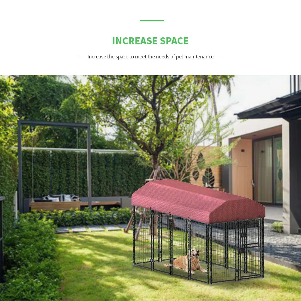KFX-8616893 Square Tube Wire Running Cage with Single Door – 12 Piece Set, Steel & Oxford Fabric, 98"x50"x60"
