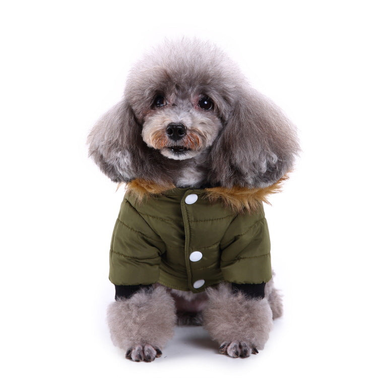 KFX-8617405 Winter Pet Clothing in Green, Grey, and Red - Warm Polyester Options Available in S, M, L, XL