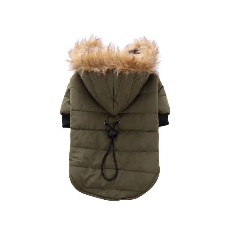 KFX-8617405 Winter Pet Clothing in Green, Grey, and Red - Warm Polyester Options Available in S, M, L, XL