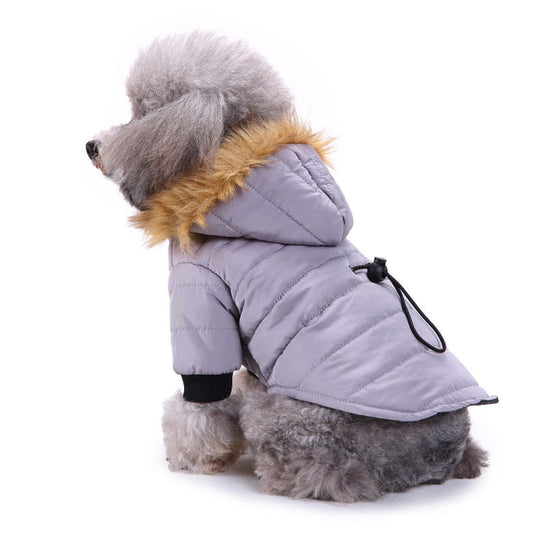 KFX-8617405 Winter Pet Clothing in Green, Grey, and Red - Warm Polyester Options Available in S, M, L, XL
