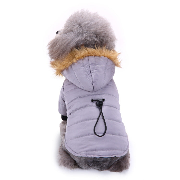KFX-8617405 Winter Pet Clothing in Green, Grey, and Red - Warm Polyester Options Available in S, M, L, XL