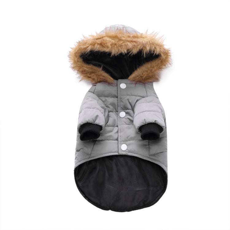 KFX-8617405 Winter Pet Clothing in Green, Grey, and Red - Warm Polyester Options Available in S, M, L, XL