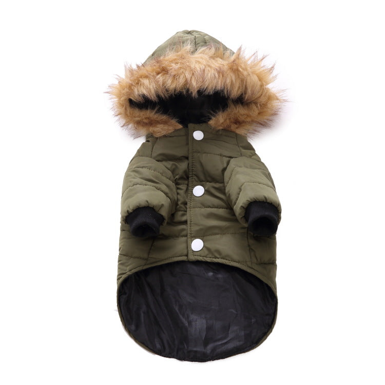 KFX-8617405 Winter Pet Clothing in Green, Grey, and Red - Warm Polyester Options Available in S, M, L, XL