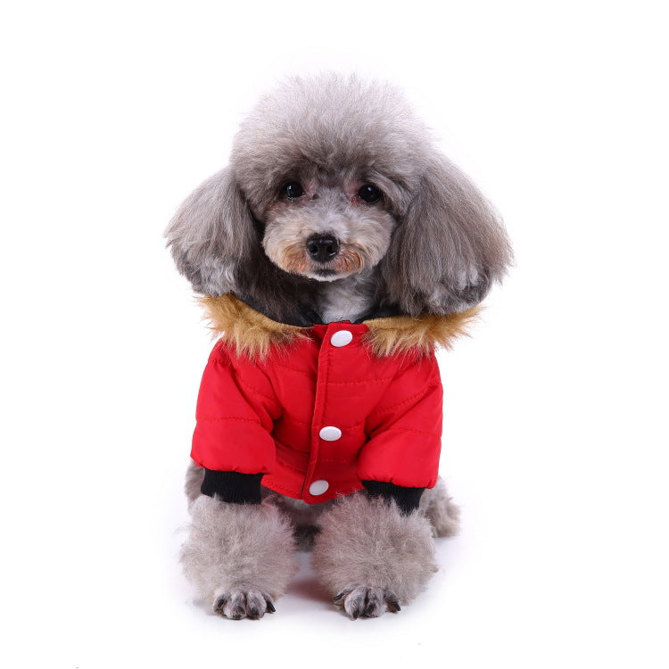 KFX-8617405 Winter Pet Clothing in Green, Grey, and Red - Warm Polyester Options Available in S, M, L, XL