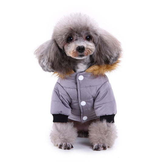 KFX-8617405 Winter Pet Clothing in Green, Grey, and Red - Warm Polyester Options Available in S, M, L, XL