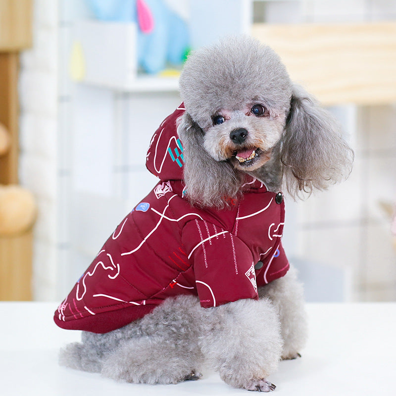 KFX-8617661 Casual Cotton Padded Coat in Wine Red and Dark Blue, Sizes S-XXL
