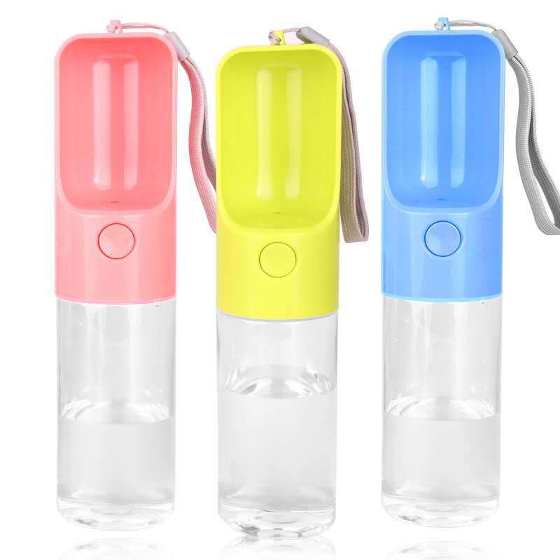 KFX-8619069 Portable Pet Water Bottle with Automatic Feeding System - 450ML Capacity, Blue and Green Options