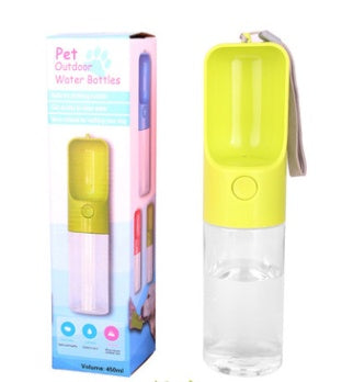 KFX-8619069 Portable Pet Water Bottle with Automatic Feeding System - 450ML Capacity, Blue and Green Options