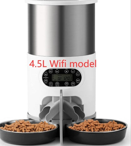 KFX-8619197 Automatic Pet Feeder with Stainless Steel Bowls - 3L and 4.5L Options Available