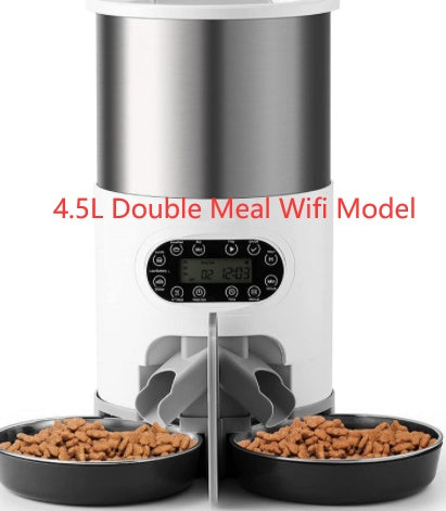 KFX-8619197 Automatic Pet Feeder with Stainless Steel Bowls - 3L and 4.5L Options Available