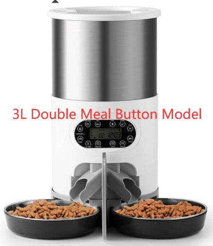 KFX-8619197 Automatic Pet Feeder with Stainless Steel Bowls - 3L and 4.5L Options Available