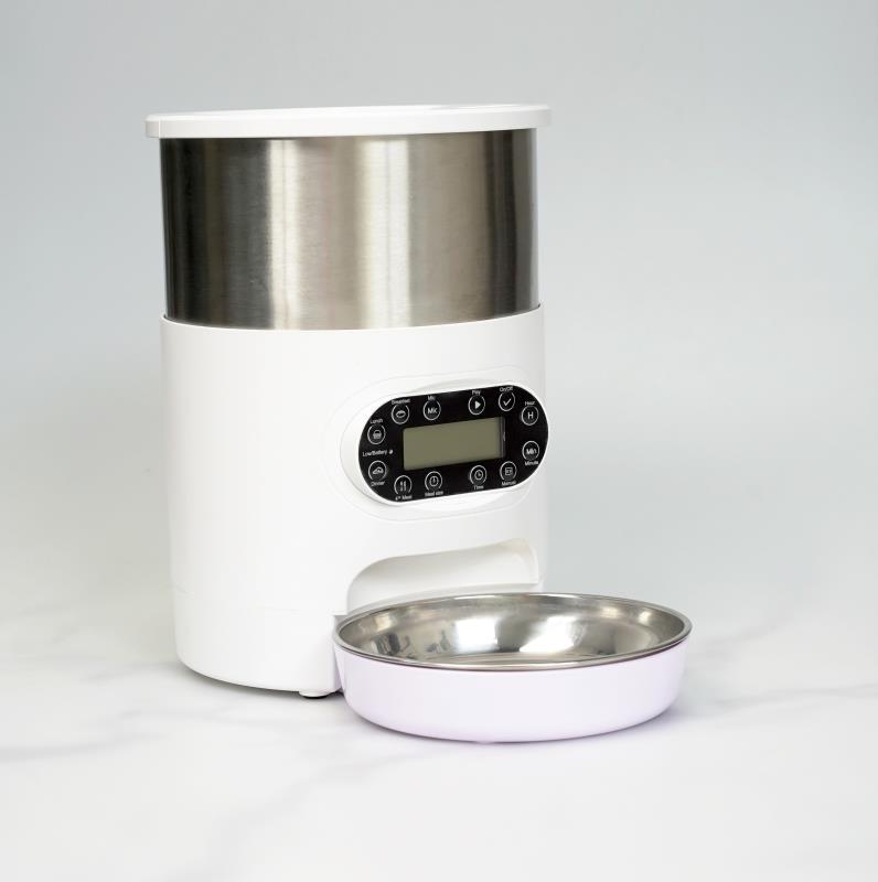 KFX-8619197 Automatic Pet Feeder with Stainless Steel Bowls - 3L and 4.5L Options Available
