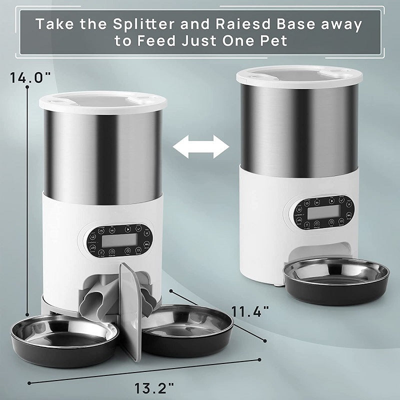KFX-8619197 Automatic Pet Feeder with Stainless Steel Bowls - 3L and 4.5L Options Available