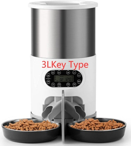 KFX-8619197 Automatic Pet Feeder with Stainless Steel Bowls - 3L and 4.5L Options Available