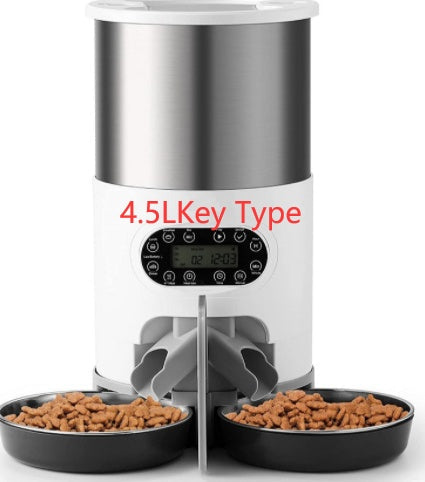KFX-8619197 Automatic Pet Feeder with Stainless Steel Bowls - 3L and 4.5L Options Available