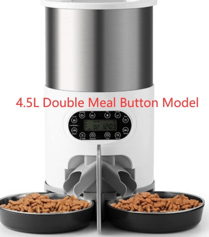 KFX-8619197 Automatic Pet Feeder with Stainless Steel Bowls - 3L and 4.5L Options Available