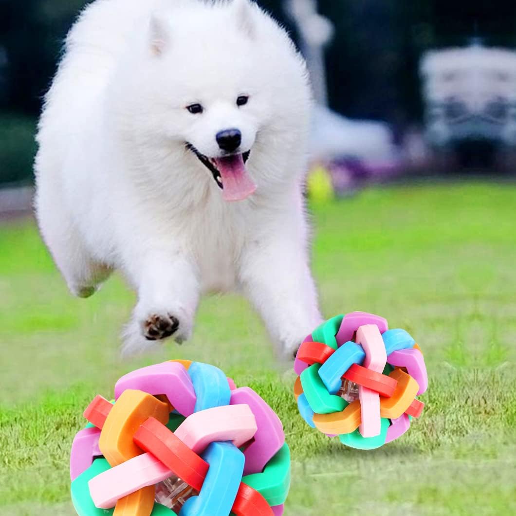 KFX-8620477 Flashing Interactive Dog Ball with Bells - Colorful Chew Toy for Small to Large Dogs