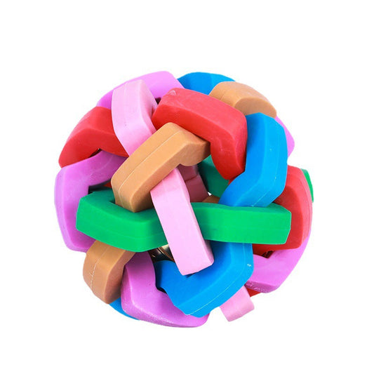 KFX-8620477 Flashing Interactive Dog Ball with Bells - Colorful Chew Toy for Small to Large Dogs